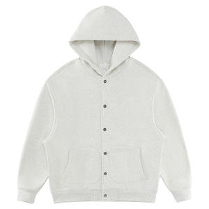 2025 Autumn Winter New American Style Loose 510g Eco-Friendly Windproof Heart Pattern Trendy Brand Button Sweatshirt <b>Hoodie</b> - Product Image 6