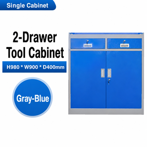 Carrello Portautensili Professionale in Metallo con 5 Cassetti e 1 Porta, Armadio Mobile in Acciaio Laminato <span class=keywords><strong>a</strong></span> Freddo con Pannello Posteriore per Officina - Product Image 3