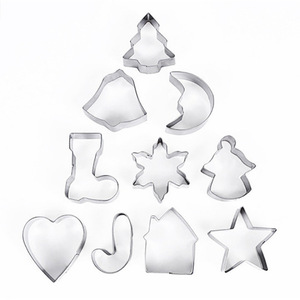 Stainless steel Christmas cake and cookie molds, <b>baking</b> children's cookie shapes, 6-piece and 10-piece chocolate tools <b>set</b> - Product Image 3