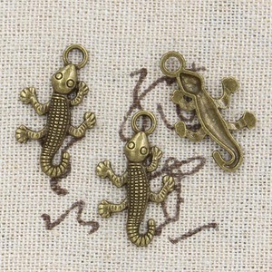 Handmade 25x15mm Tắc Kè Thằn Lằn quyến rũ cổ điển Tây Tạng bạc màu hợp kim mặt dây chuyền cho trẻ em tự làm vòng đeo tay & Vòng cổ làm - Product Image 5