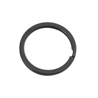 Anneaux de clés fendus en métal noir en gros, anneaux de clés plats et ronds, boucles circulaires fendues pour accessoires de porte-clés