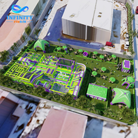 Parc de jeux gonflables commercial clé en main, fabrication sur mesure pour parc d'attractions extérieur