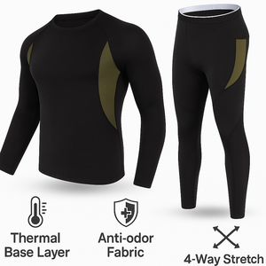 Calzoncillos Largos Térmicos para Hombre, Antiolor, Capa Base para Esquí, Ropa Interior Térmica Ligera y Cálida para Actividades al Aire Libre y Uso Diario - Product Image 1