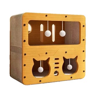 Rumah kucing karton bergelombang Retro, mewah desain bergaya nyaman di musim panas untuk kucing dan anjing - Product Image 1