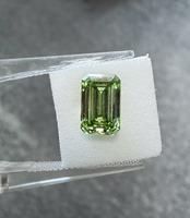 Diamant de laboratoire vert clair fantaisie taille émeraude classique, pierre précieuse lâche de qualité supérieure pour bague de fiançailles de luxe pour femme