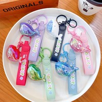Nuevo llavero creativo de ballena pequeña UV, llavero de goma bonito y de moda para coche, colgante de mochila escolar, regalo promocional al por mayor