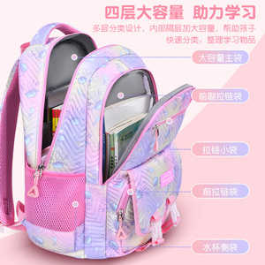Customizable Large-Capacity 20-36L Girls Primary <b>School</b> <b>Backpack</b> Spine Protection Waterproof Nylon Zipper Closure Fashion - Product Image 6
