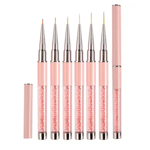 Pink Line Nail Art Brush Manicure Ferramentas Linhas Stripe Flower Pintura Desenho Liner Pen