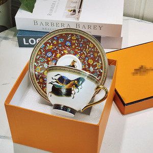 Hot Sale Nordic Luxury Small Floral Horse Pattern Porcelain <b>Tea</b> Cup Saucer <b>Set</b> - Product Image 5