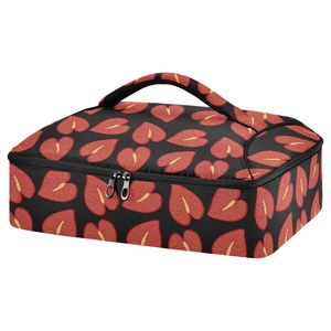 Calentador de Comida Térmico Portátil Hawaii Anthurium, Recipiente Aislado de Aluminio con Impresión Personalizada para Fiestas y Reuniones, con Asa - Product Image 1