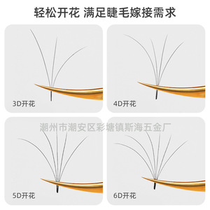 Cross-border stainless steel tweezers, black, gold, rose gold, long-mouthed, flower-shaped tweezers, grafting tools, eyelash - Product Image 2