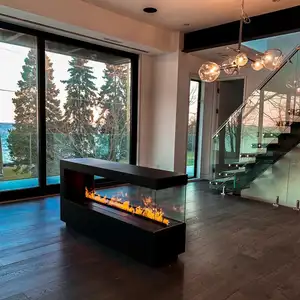 See Through Fireplace Custom Antomizing Clean Water Built In Electric 4D Vapor Steam Mist Fireplace