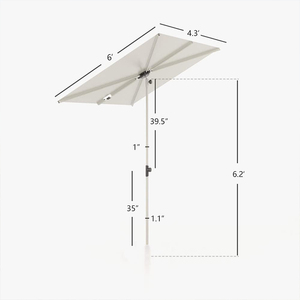 YASN <span class=keywords><strong>Parasol</strong></span> <span class=keywords><strong>de</strong></span> balcon pare-soleil rectangulaire en acier avec rotation à 360 degrés - Product Image 3