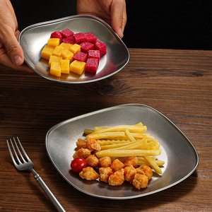 Stainless Steel Plate Square 4444 JIS Standard Hotel Food Coffee Use - Product Image 2