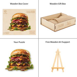 Rompecabezas de Doble Hamburguesa, Impresión a Todo Color, Cartón, Juguete Educativo para Niños de 8 a 13 Años - Product Image 2