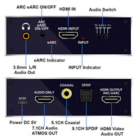Hardrock para 2.0B EARC Audio Switcher HDCP 22 3D 4K/60Hz 71 Canales Construcción Metálica Embalaje en Caja de Cuero Hecho en China