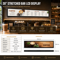 Écran publicitaire numérique LCD intelligent étiré pour affichage commercial intérieur avec écran ultra-large et solution personnalisée