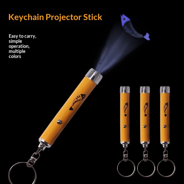 Cross-border Cat Teaser Wand Projection Flashlight Keychain Interactive Educational Pet Toy