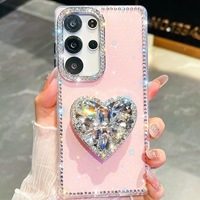Coque de téléphone en gros avec support diamant lumineux pour Samsung A27 A37 A57 A07, coque de téléphone Flash pour Samsung A36 A56 A26 A16 A55 (5G)