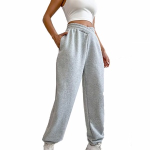 Pantalons de jogging pour femmes sur mesure OEM avec poche oblique, taille mi-haute, coton confortable, ample, décontracté, pantalon de survêtement - Product Image 3