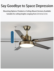 Bronze Fer 5 Lames Haute Qualité <span class=keywords><strong>Vintage</strong></span> Vent Fort DC Moteur Dimmerble <span class=keywords><strong>Ventilateur</strong></span> Lampe Avec Télécommande LED <span class=keywords><strong>Ventilateur</strong></span> De <span class=keywords><strong>Plafond</strong></span> Avec Lumière - Product Image 2