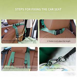 Asiento de Coche Portátil para Perros, Cama de Viaje Elevada para Mascotas, Cojín Transportador para Cachorros, Cama Transportadora para Mascotas con Bolsillo de Almacenamiento - Product Image 5