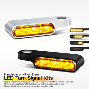 <span class=keywords><strong>Moto</strong></span> modifiée avec des <span class=keywords><strong>mini</strong></span> clignotants séquentiels à LED installés sous la tige du rétroviseur et le levier de frein. - Product Image 3