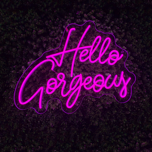 ป้ายไฟนีออน LED แบบกำหนดเอง "<span class=keywords><strong>Hello</strong></span> Gorgeous"  ตกแต่งร้านเสริมสวย บาร์ บูติก หน้าต่างร้าน และร้านดอกไม้ - Product Image 1