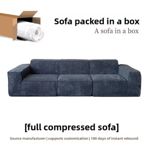 Sofá Modular Moderno y Compresible, Sofá Ensamblable con Asientos Cómodos, Diseño Tapizado Suave para Apartamento, Salón, Sala de Estar - Product Image 3