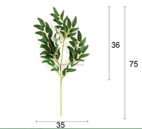 Feuilles de saule artificielles à 5 branches pour la décoration de scènes de mariage et l'arrangement floral DIY