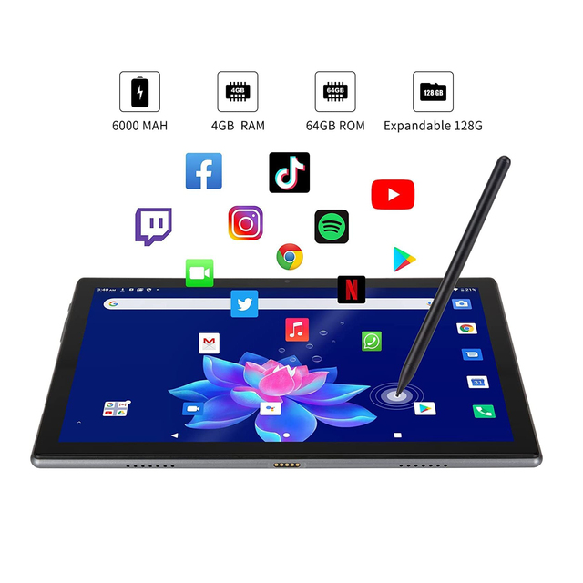 2022 Factory Wholesales 10 Inch Octa Core Tablets PC Android RAM 4GB ROM 64GB Android 11 Tablet PC for Business Kids Education