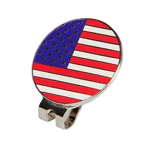 2024 Thiết Kế Mới Cá Nhân USA Cờ Mềm Mại Và Cứng Men Pins Người Đàn Ông Hat Golf Tiền Hat Clip