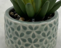 Mini-plantes succulentes artificielles en pot avec pot rond en céramique, décoration de maison écologique verte pour Pâques et mariages, vente en gros