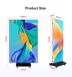 3 katlanır LED Poster standı ekran taşınabilir dijital reklam videosu Banner kapalı P1.25 P1.53 P1.86 P2.5 LED Poster standı - Product Image 5