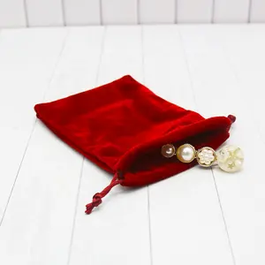 Высокое качество ювелирные изделия Красный Бархатный мешочек по индивидуальному заказу лучшие ювелирные изделия цвет бархатная сумка для подарков с завязками