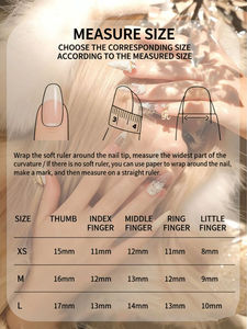 Ongles press-on Château d'Ours en Beurre Mignon - Faux Ongles Faits Main pour Fille Douce, Longs et Fins, Lot de 10 Pièces pour Filles - Product Image 4