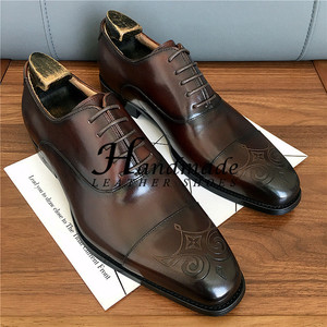 Zapatos formales de cuero para hombre, estilo moderno y elegante, de piel de vaca importada de alta gama, zapatos formales para novio de boda. - Product Image 3