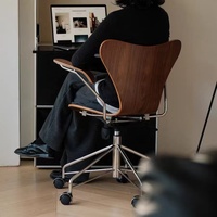 Chaise de bureau haut de gamme de designer italien, chaise pivotante en bois massif multi-couches de luxe pour salon, mobilier de bureau à domicile