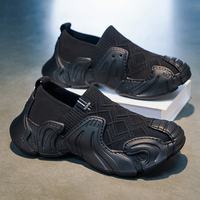 Chaussures de sport décontractées pour hommes en maille unie, à lacets, durables, tendance, polyvalentes, confortables, à semelle épaisse en caoutchouc