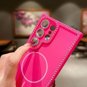 เคสโทรศัพท์กรอบเพชรกลิตเตอร์แม่เหล็กหรูหราสำหรับ Samsung Galaxy S25 S24 FE PLUS S23ฝาครอบแม่เหล็กเป็นพิเศษ - Product Image 3