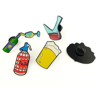 Bouteille de Bar en acier inoxydable, Badge de Barista en métal personnalisé, broche en forme de joie, vin, bière, broches en émail