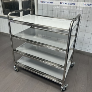 Victory Kitchen Commercial Modern Restaurant Meubles Chariot à quatre couches en acier inoxydable antirouille pour le service alimentaire à manger - Product Image 6