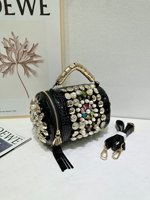 Sac à main de luxe pour femme, motif crocodile, fait main, perles et strass, moderne, durable, imperméable, grande capacité, forme oreiller