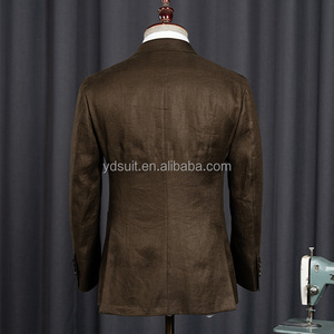 Nuovo arrivo abito da <span class=keywords><strong>uomo</strong></span> in <span class=keywords><strong>lino</strong></span> per la primavera estate Slim-Fit abbigliamento Casual da lavoro traspirante con chiusura a cerniera dei pantaloni a mosca - Product Image 2