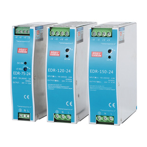 มิงเว่ย อีดีอาร์ ซีรีส์ 24V ไดน์เรลพาวเวอร์ซัพพลาย 75/120/150W จ่ายไฟแบบเอาต์พุตเดี่ยวสำหรับอุตสาหกรรม - Product Image 1