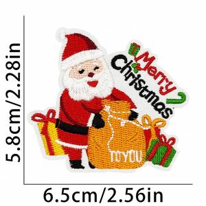 Nouvelle broderie thermocollante écologique Père Noël et Bonhomme de neige pour la décoration de sacs, vêtements et chapeaux - Product Image 3