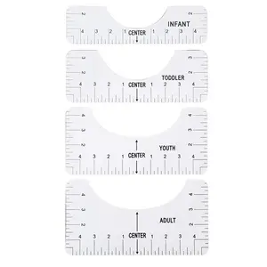 4Pcs Tshirt Ruler Guide for Vinyl Alignment T Shirt Rulers to Center Designs T-Shirt Measurement Tool for Heat Press Tee Ruler