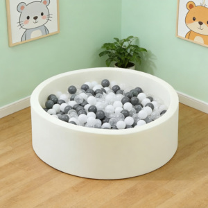 Conjunto de Juegos de Espuma para Niños, con Zona de Escalada, Gateo, Deslizamiento y Piscina de Pelotas Redonda para Bebés - Product Image 6