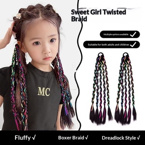 Accessoire <span class=keywords><strong>de</strong></span> coiffure style influenceur pour enfants : tresses, tresses boxe, attaches pour cheveux colorées, attaches pour <span class=keywords><strong>queue</strong></span> <span class=keywords><strong>de</strong></span> <span class=keywords><strong>cheval</strong></span> pour femmes, style doux et cool, haute qualité - Product Image 2