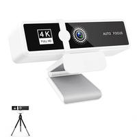 Plug and Play 4K Webcam with Mic 120° Wide Angle Auto Focus USB Computer Camera for Video Conferencing Teaching Streaming